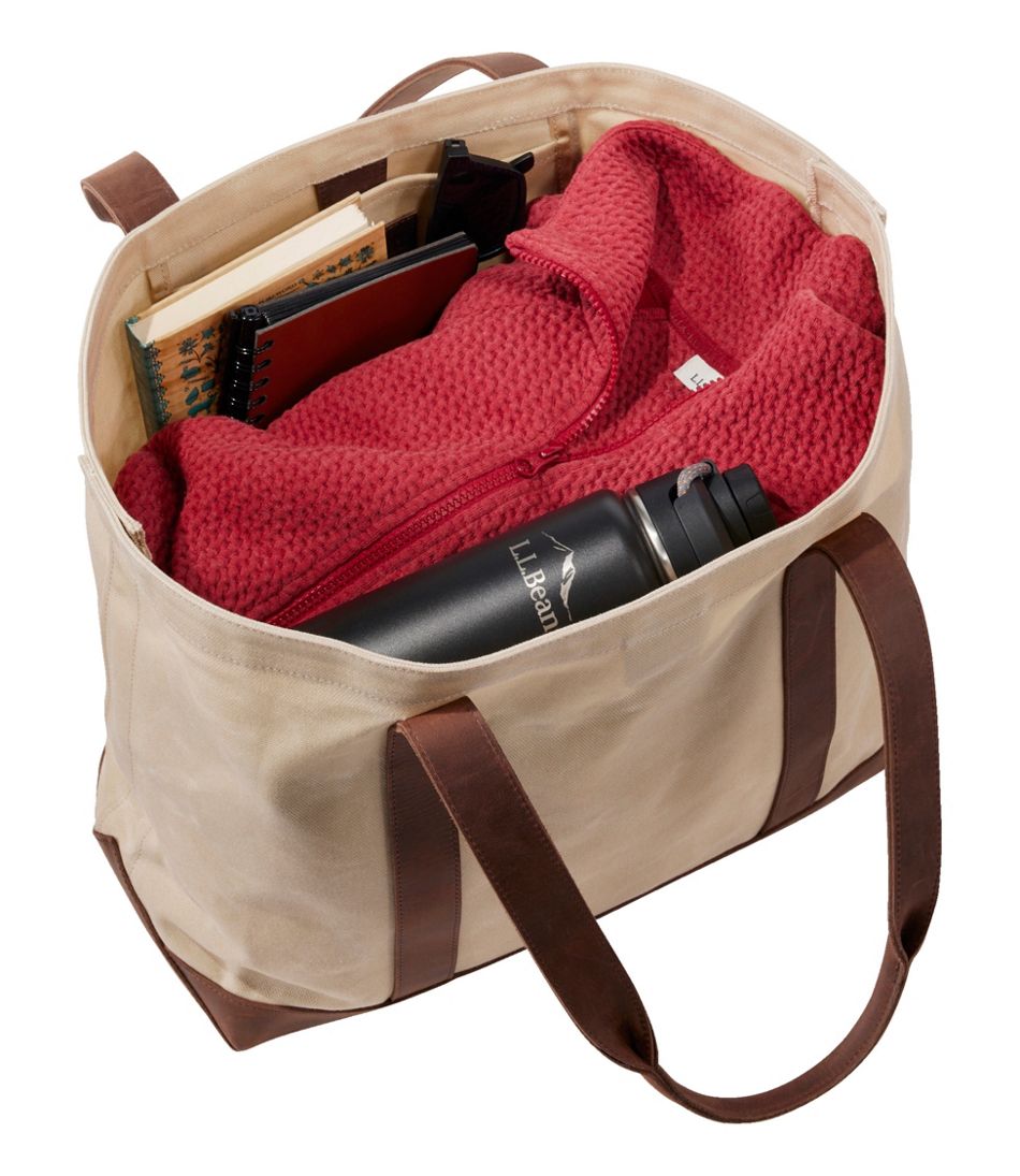 L.L.Bean Online | Leather-Trim Waxed Canvas Tote