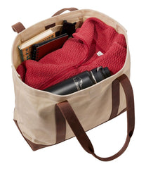 L.L.Bean Online | Leather-Trim Waxed Canvas Tote