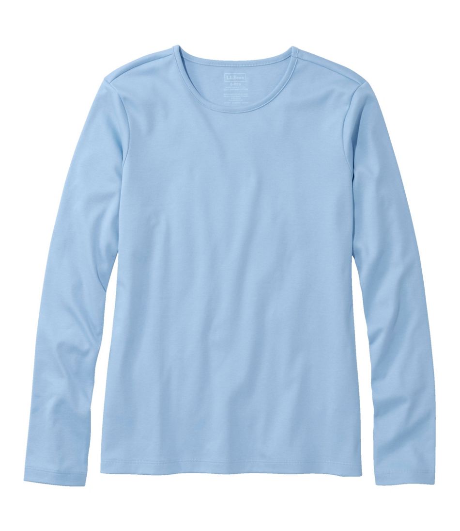 L.L.Bean On Sale | Women's Pima Cotton Tee, Long-Sleeve Crewneck