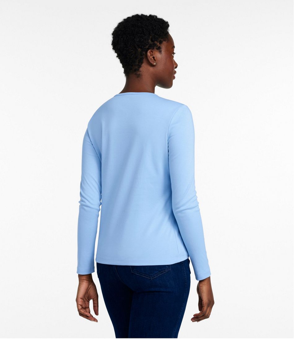 L.L.Bean On Sale | Women's Pima Cotton Tee, Long-Sleeve Crewneck