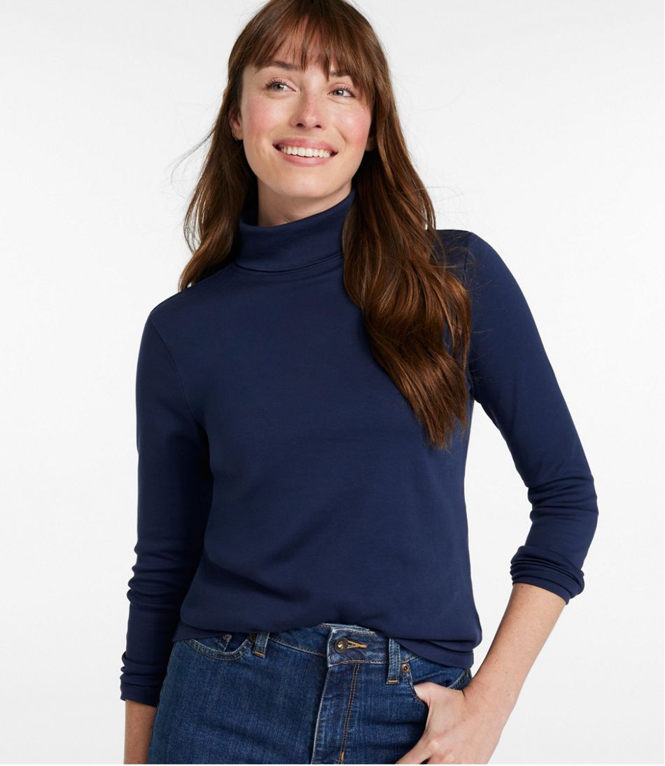 L.L.Bean New | Women's Pima Cotton Turtleneck, Long-Sleeve