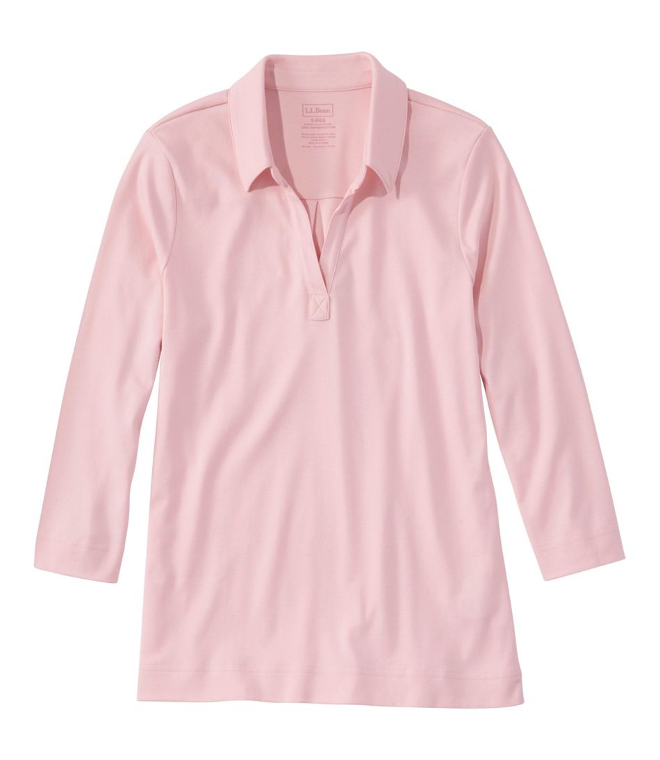 L.L.Bean Discount | Women's Pima Cotton Tee, Three-Quarter-Sleeve Polo