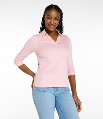 L.L.Bean Discount | Women's Pima Cotton Tee, Three-Quarter-Sleeve Polo