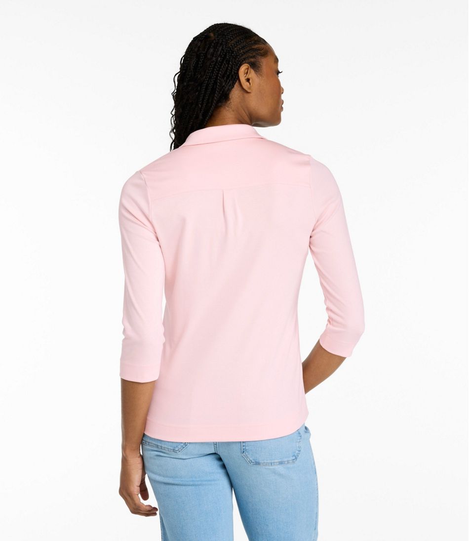 L.L.Bean Discount | Women's Pima Cotton Tee, Three-Quarter-Sleeve Polo