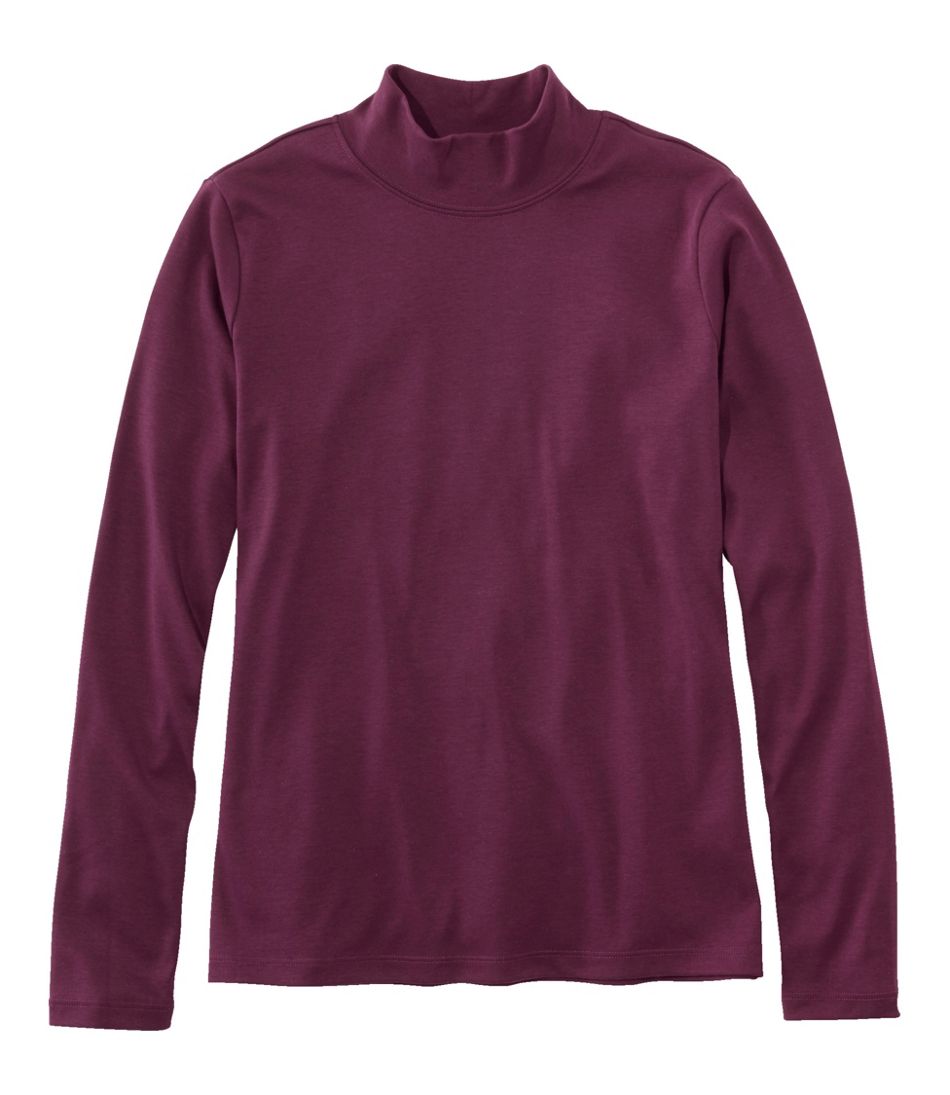 L.L.Bean Outlet | Women's Pima Cotton Tee, Long-Sleeve Mockneck