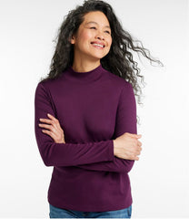 L.L.Bean Outlet | Women's Pima Cotton Tee, Long-Sleeve Mockneck