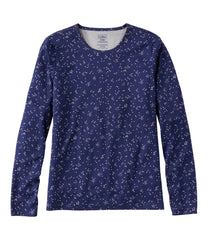 L.L.Bean On Sale | Women's Pima Cotton Tee, Long-Sleeve Crewneck Print