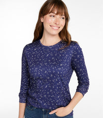 L.L.Bean On Sale | Women's Pima Cotton Tee, Long-Sleeve Crewneck Print