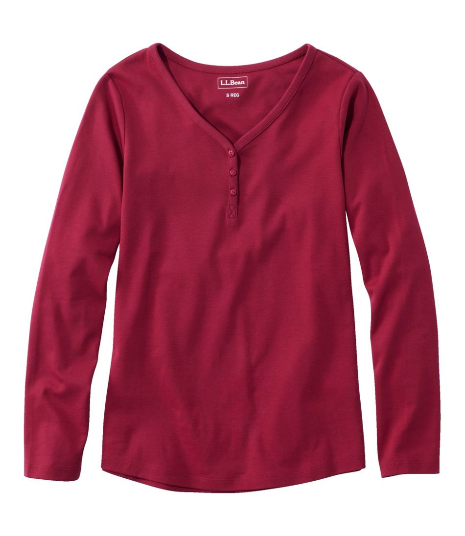 L.L.Bean Sale | Women's V-Neck Henley, Long-Sleeve