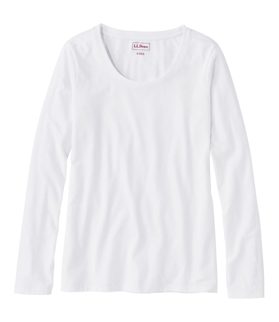 L.L.Bean On Sale | Women's Soft Stretch Supima-Blend Tee, Scoopneck Long-Sleeve