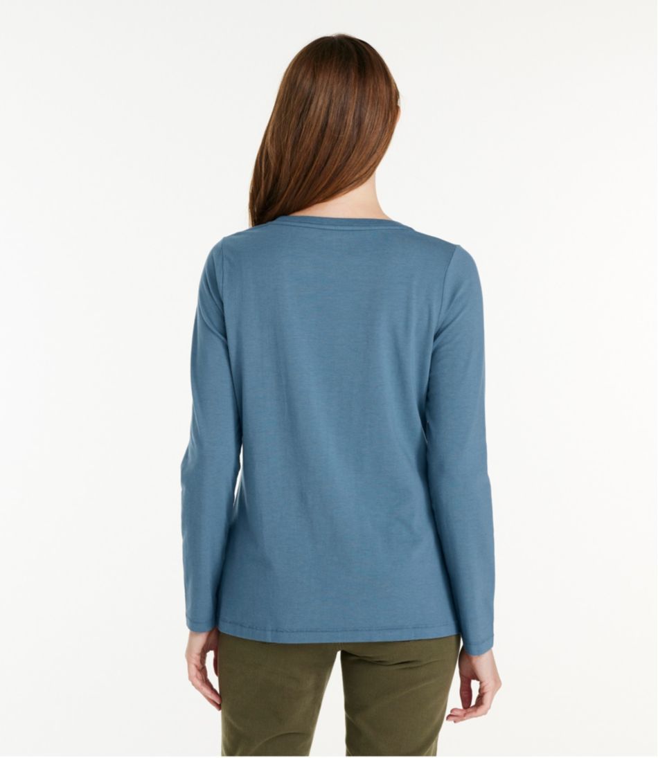 L.L.Bean On Sale | Women's Soft Stretch Supima-Blend Tee, Scoopneck Long-Sleeve