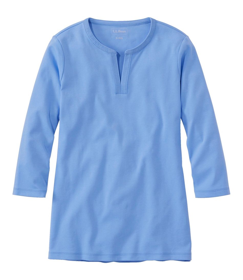 L.L.Bean New | Women's Tee, Three-Quarter-Sleeve Splitneck Tunic