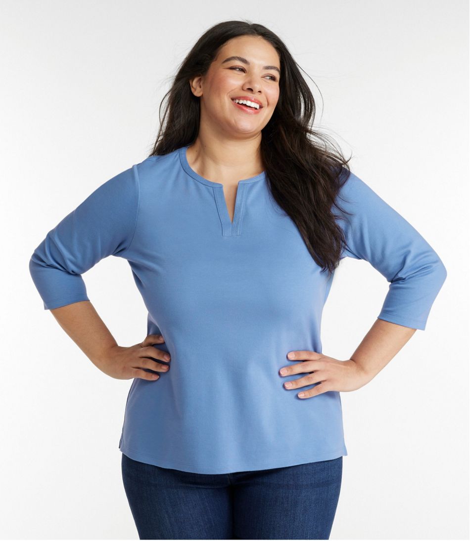 L.L.Bean New | Women's Tee, Three-Quarter-Sleeve Splitneck Tunic