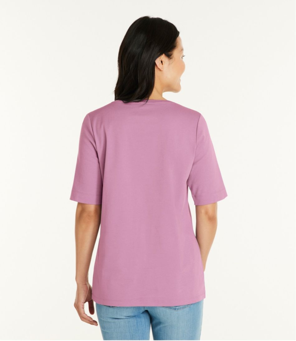 L.L.Bean | Women's Jewelneck Tee, Elbow-Sleeve
