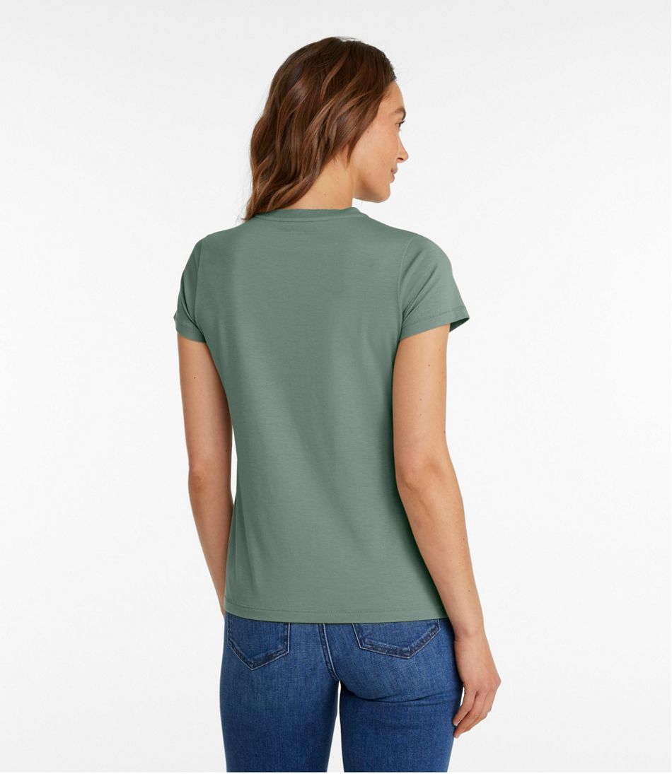 L.L.Bean Discount | Women's Soft Stretch Supima-Blend Tee, Crewneck Short-Sleeve
