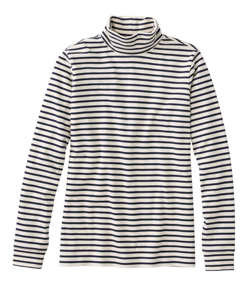 L.L.Bean Outlet | Women's Interlock Turtleneck, Long-Sleeve Stripe