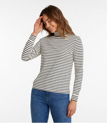 L.L.Bean Outlet | Women's Interlock Turtleneck, Long-Sleeve Stripe