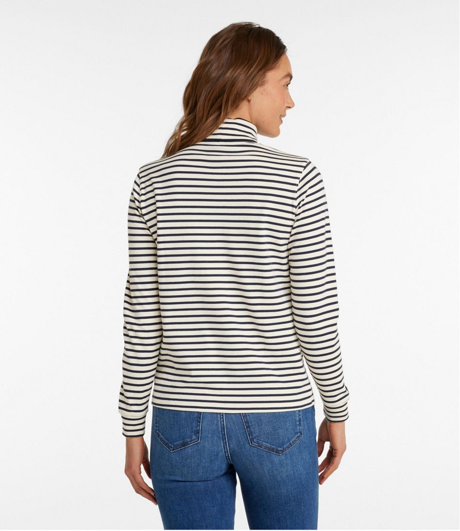 L.L.Bean Outlet | Women's Interlock Turtleneck, Long-Sleeve Stripe
