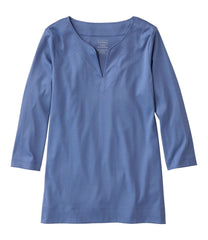 L.L.Bean On Sale | Women's Pima Cotton Tunic, Three-Quarter-Sleeve Splitneck