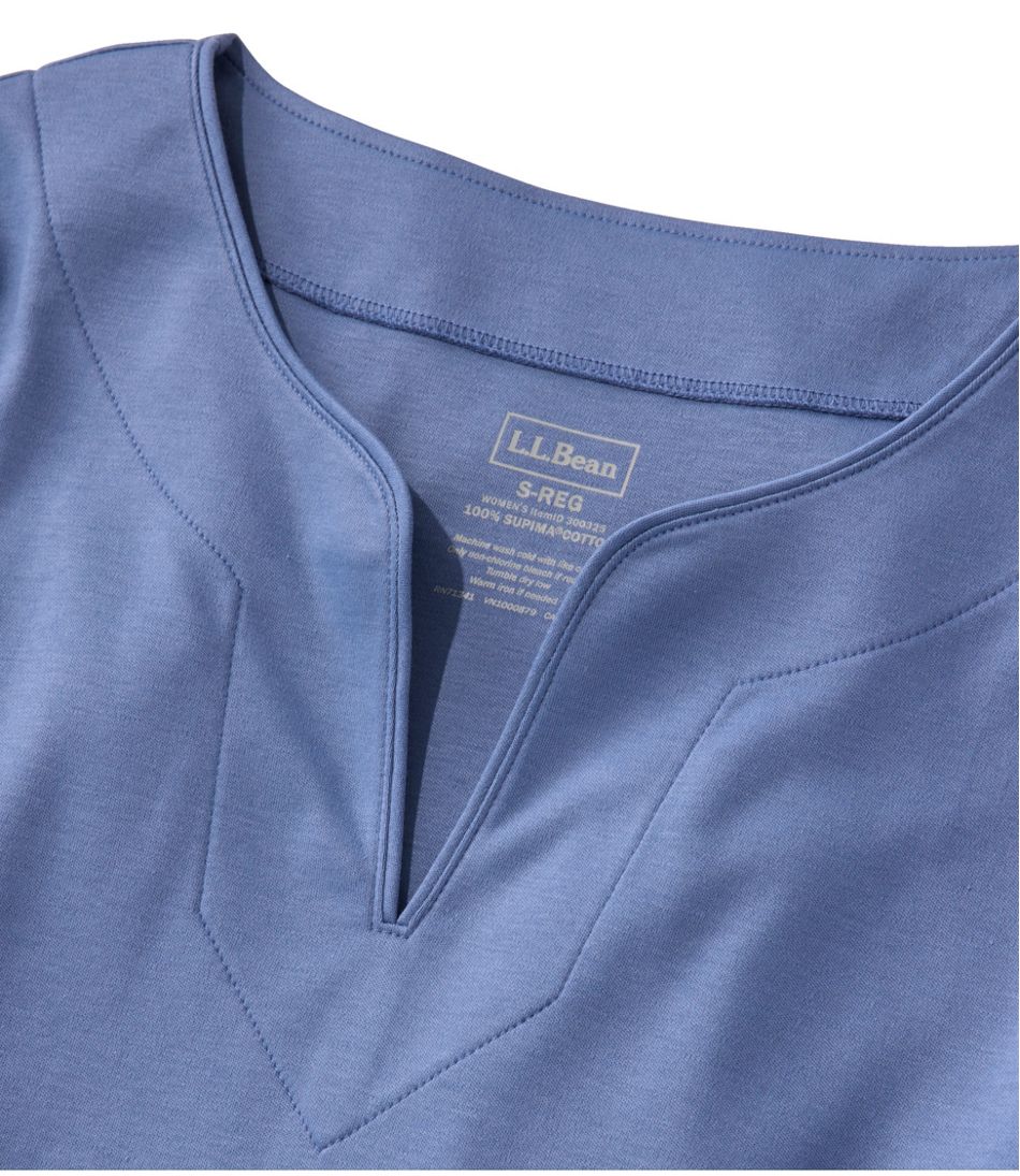 L.L.Bean On Sale | Women's Pima Cotton Tunic, Three-Quarter-Sleeve Splitneck