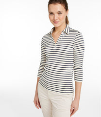 L.L.Bean For Sale | Women's Pima Cotton Tee, Three-Quarter-Sleeve Polo Stripe