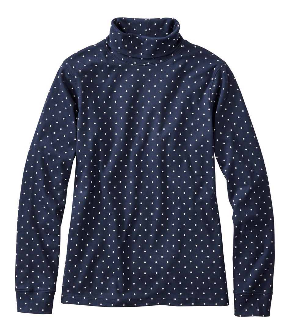 L.L.Bean New | Women's Interlock Turtleneck, Long-Sleeve Allover Print