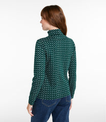 L.L.Bean New | Women's Interlock Turtleneck, Long-Sleeve Allover Print