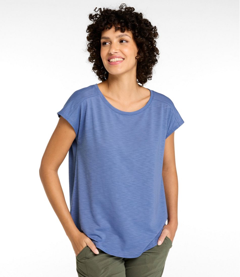 L.L.Bean US | Women's Streamside Tee, Short-Sleeve Ruched Crew