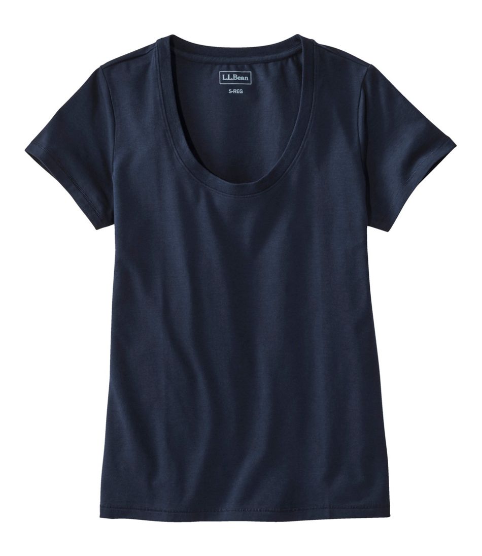 L.L.Bean Online | Women's Soft Stretch Supima-Blend Tee, Scoopneck Short-Sleeve