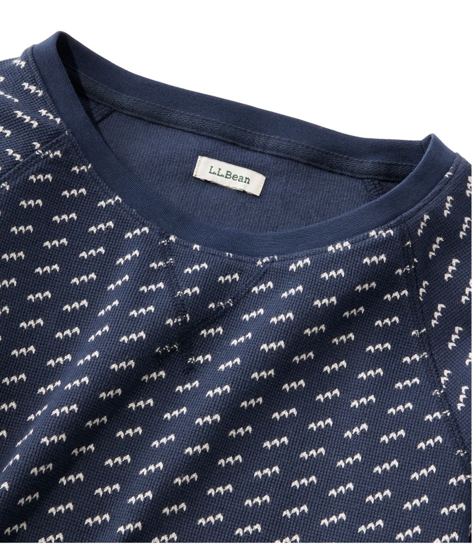 L.L.Bean Sale | Women's Unshrinkable Mini-Waffle Tee, Long-Sleeve Crewneck Stripe