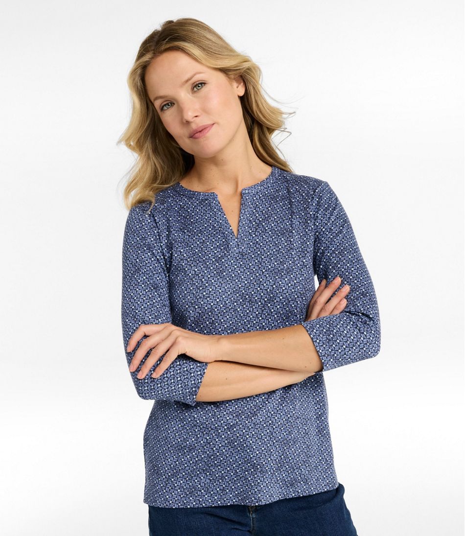 L.L.Bean For Sale | Women's Tee, Three-Quarter-Sleeve Splitneck Tunic Print
