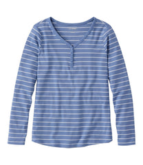 L.L.Bean | Women's V-Neck Henley, Long-Sleeve Stripe
