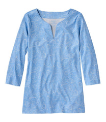 L.L.Bean Online | Women's Pima Cotton Tunic, Three-Quarter-Sleeve Splitneck Print
