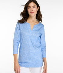 L.L.Bean Online | Women's Pima Cotton Tunic, Three-Quarter-Sleeve Splitneck Print