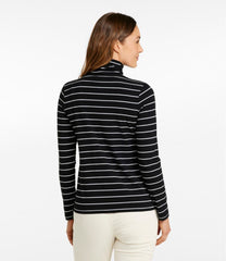 L.L.Bean Discount | Women's Soft Stretch Supima-Blend Tee, Turtleneck Stripe
