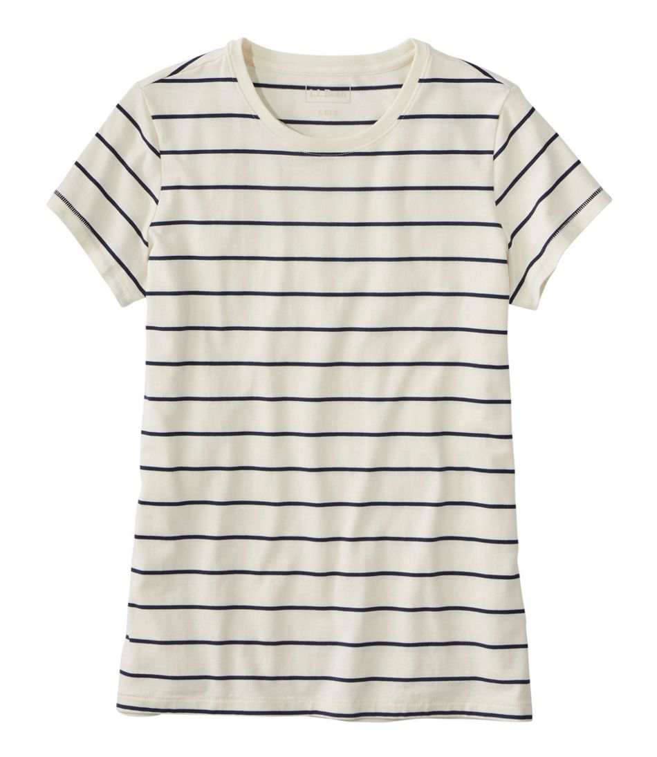 L.L.Bean Online | Women's Soft Stretch Supima-Blend Tee, Crewneck Short-Sleeve Striped