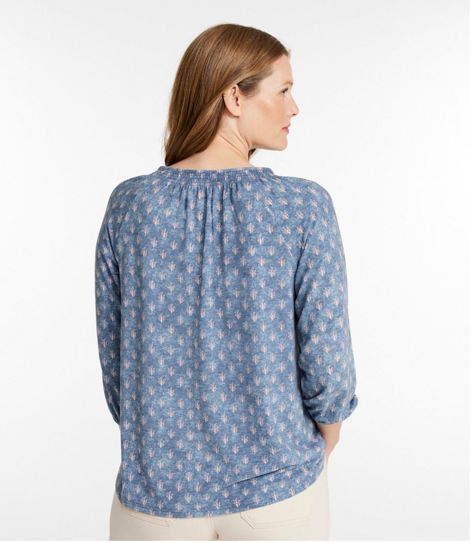 L.L.Bean Discount | Women's Camden Hills Tee, Three-Quarter-Sleeve Print