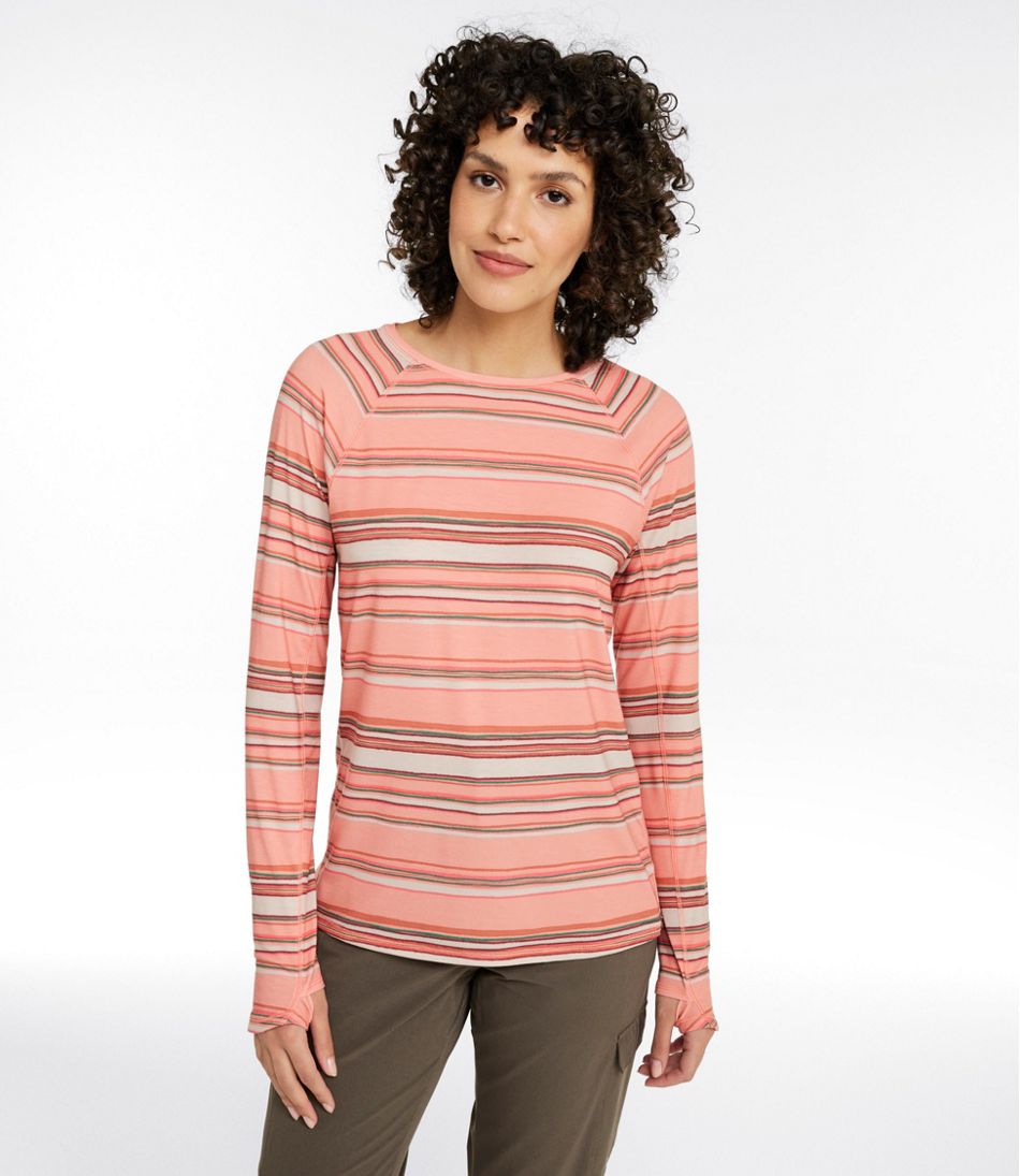 L.L.Bean Outlet | Women's Everyday SunSmart® Tee, Crewneck Long-Sleeve Stripe