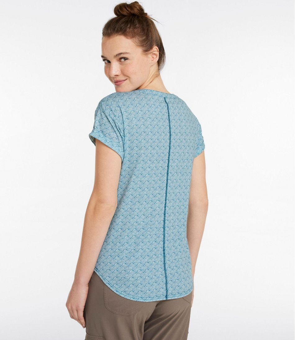 L.L.Bean Online | Women's Streamside Tee, Short-Sleeve Splitneck Print