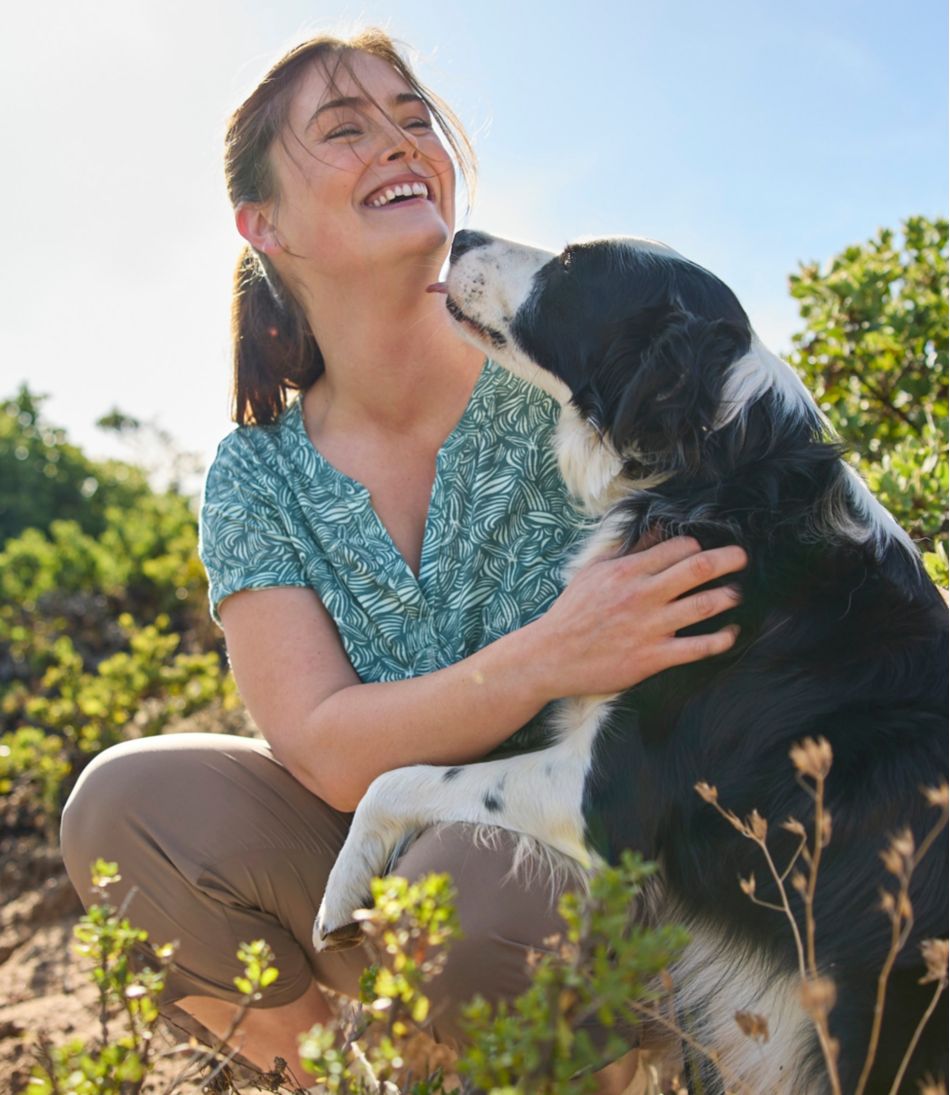 L.L.Bean Online | Women's Streamside Tee, Short-Sleeve Splitneck Print