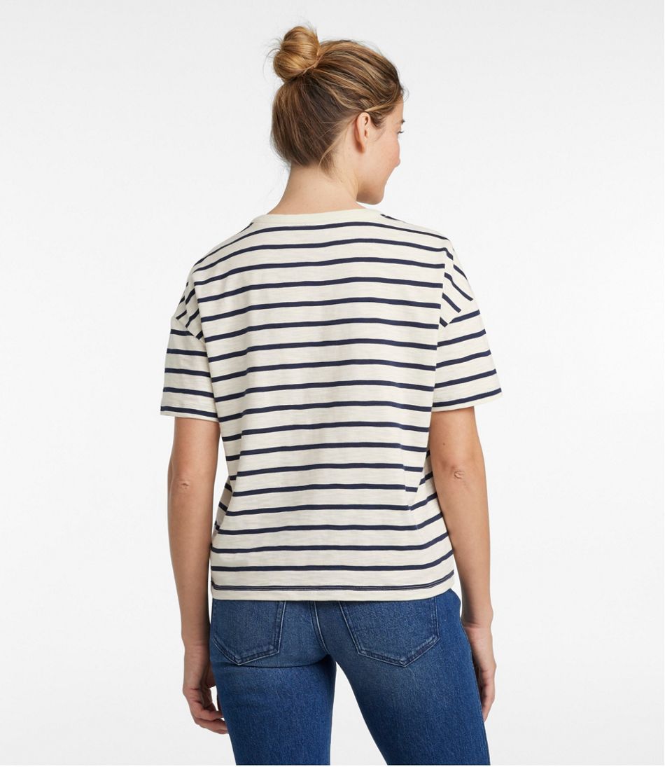 L.L.Bean Sale | Women's Signature Slub Tee, Short-Sleeve Henley Novelty