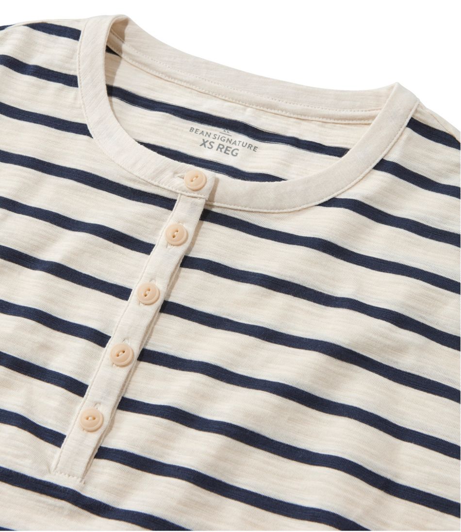 L.L.Bean Sale | Women's Signature Slub Tee, Short-Sleeve Henley Novelty