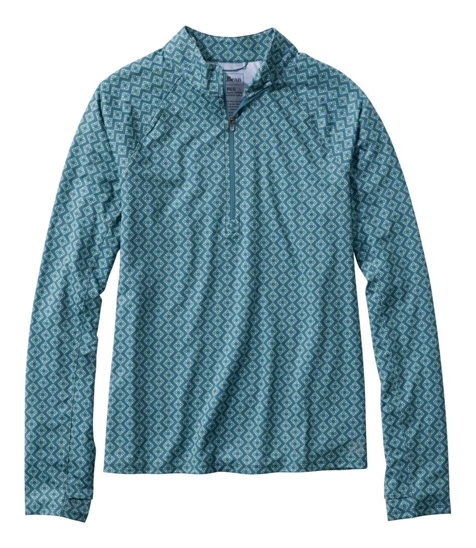 L.L.Bean On Sale | Women's Access Trail Pullover, Long-Sleeve Quarter-Zip Print