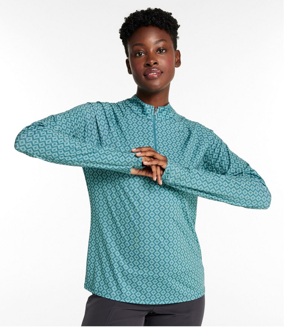 L.L.Bean On Sale | Women's Access Trail Pullover, Long-Sleeve Quarter-Zip Print