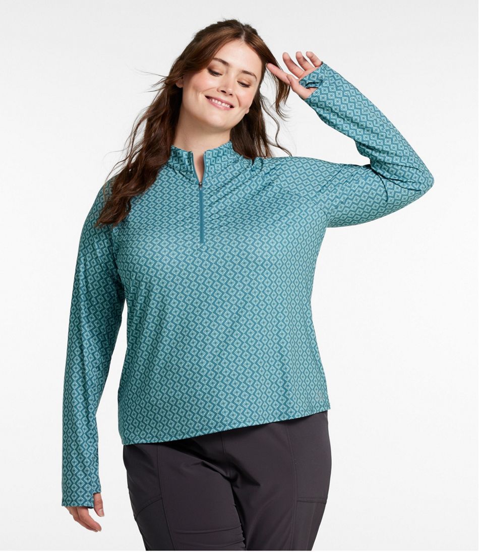 L.L.Bean On Sale | Women's Access Trail Pullover, Long-Sleeve Quarter-Zip Print