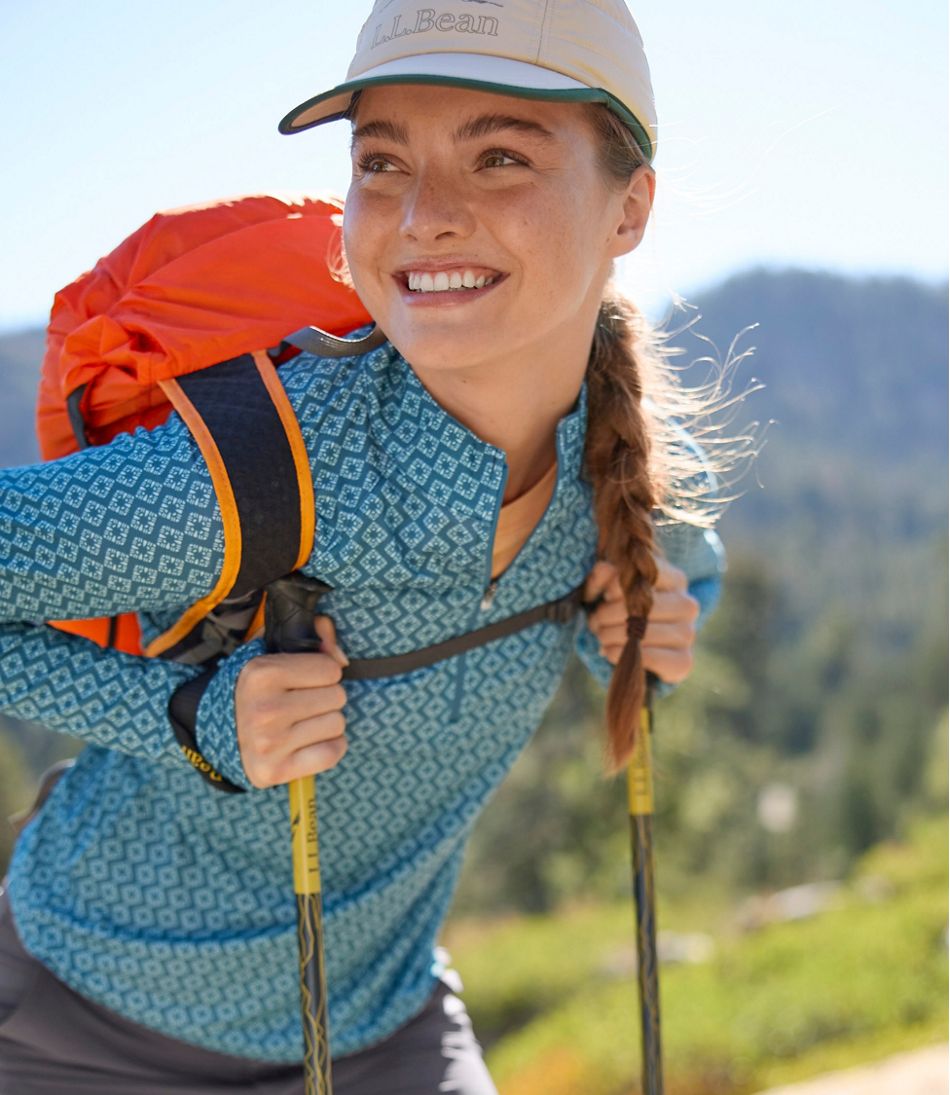 L.L.Bean On Sale | Women's Access Trail Pullover, Long-Sleeve Quarter-Zip Print