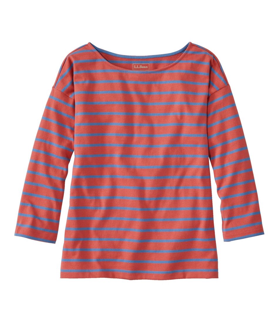 L.L.Bean New | Women's Heritage Mariner Top, Boatneck Three-Quarter-Sleeve Stripe
