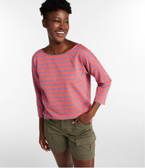 L.L.Bean New | Women's Heritage Mariner Top, Boatneck Three-Quarter-Sleeve Stripe