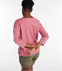 L.L.Bean New | Women's Heritage Mariner Top, Boatneck Three-Quarter-Sleeve Stripe