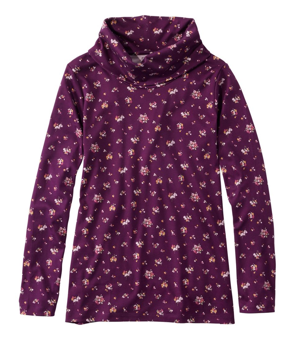L.L.Bean US | Women's Pima Cotton Tee, Long-Sleeve Cowlneck Print